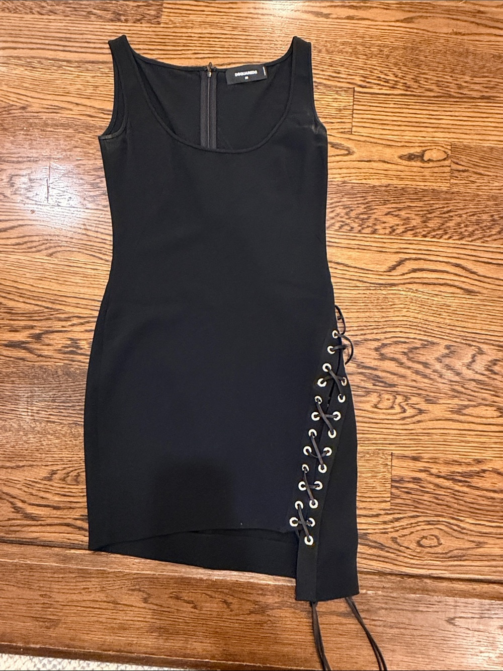 Sleeveless Black Lace-Up Side Dress by BCBGeneration